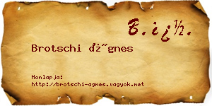 Brotschi Ágnes névjegykártya